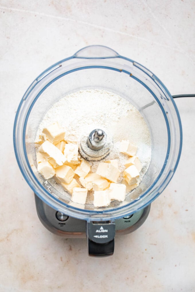 Butter and flour in food processor